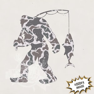 Bigfoot camuflaje PNG / Aire libre divertido PNG / Pesca humor PNG / Bigfoot archivo de impresión de imagen de sublimación para hombres, mujeres y niños, descargar