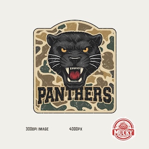 Panthers Camo  png | Panthers shirt png | Panthers Sublimation Digital File Download l Panthers mascot with camo patch background print file