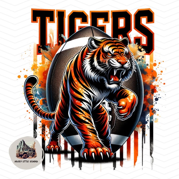 tigers football png | Tigers T-shirt Sublimation Digital File Download l Tigers School spirit shirt tiger mascot tiger logo Instant download