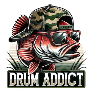 Red Drum adicto png / divertido Redfish png Red Fish png redfish Diseño de sublimación fondo transparente diseño de pesca en alta mar