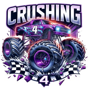 Monstertruck Png | Zerkleinern 4 Png | Monstertruck Geburtstagsentwurf | digitaler Download Monstertruck Jungen 4.Geburtstag png Sohn Neffe 4