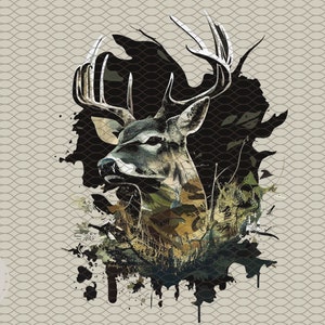 caza png para camisas diseño de sublimación de ciervos camo Stag buck fondo transparente clipart dtg archivo de impresión digital Imágenes prediseñadas de caza forestal