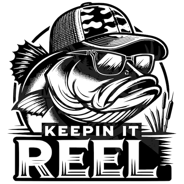 Keeping it Reel svg | Bass Fishing SVG | Bass fishing Sublimation | Bass Fishing png | Fishing SVG  | funny fishing design |