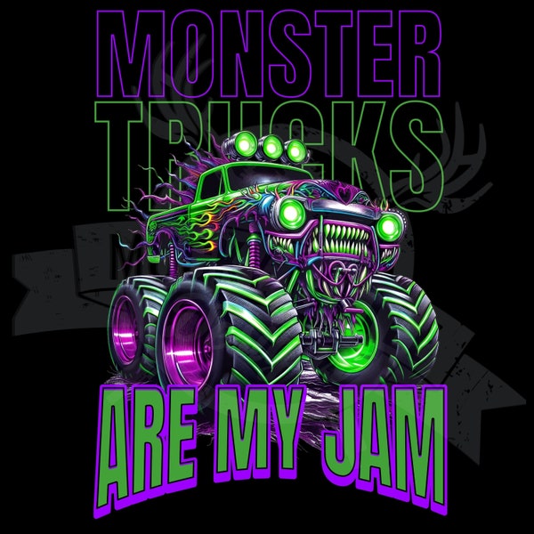 Monster trucks are my jam Png, Monster Truck Png Sublimation Design Kids Truck design Png,  digital Download monster truck tumbler design