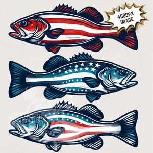 Pesca del 4 de julio Png / Rojo, blanco y lubina Png, Sublimación divertida del Día de la Independencia / Diseño del 4 de julio para niños / Archivo de impresión de imagen de pesca del 4 de julio