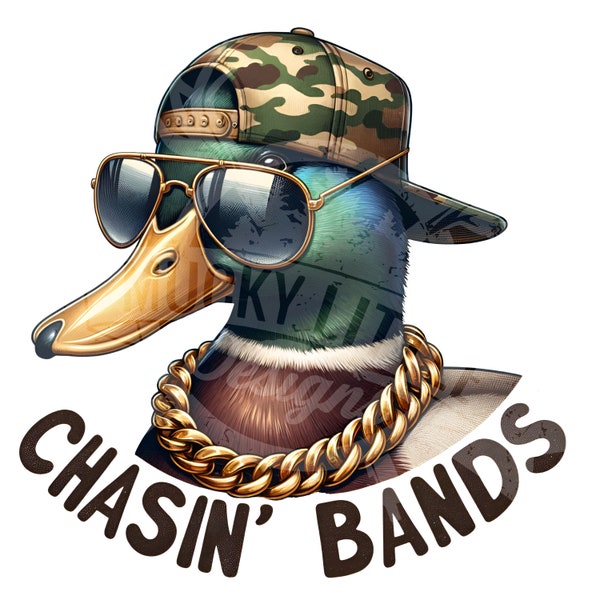 Chasing bands png | Duck hunting png | duck hunting sublimation | duck with baseball cap and sunglasses png | boys hunting png