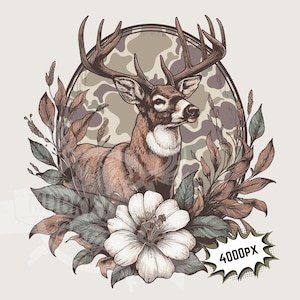 Witstaarthert, png | Vintage herten sublimatie ontwerp transparante achtergrond jacht dtg afdrukbestanden patriottische camo herten sierlijke frame png