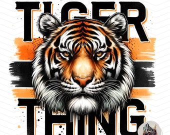 Tigers Mascot Logo PNG: School Spirit T-Shirt Design (Digital File)
