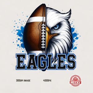 Blue Eagles png, Half Eagles png, Eagles Football png, mascot sublimation dtg transparent background print file instant download