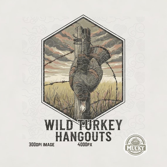 Hanging Turkey PNG: Wild Turkey Hunting Design (Digital Download, 300dpi)