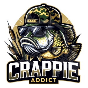 Crappie adicto png / Divertido diseño de sublimación de pesca de Crappie / Camisa de pesca de Crappie png / pez divertido png / Gorra hacia atrás de Crappie png