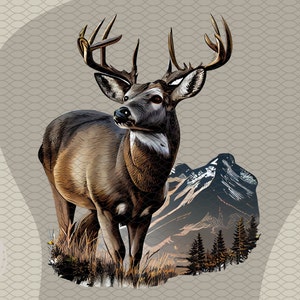 Weißwedelbock Sublimation Hirsch Sublimationsentwurf Bock transparenter Hintergrund Clipart dtg dtf Digital Print Datei Jagd Clipart