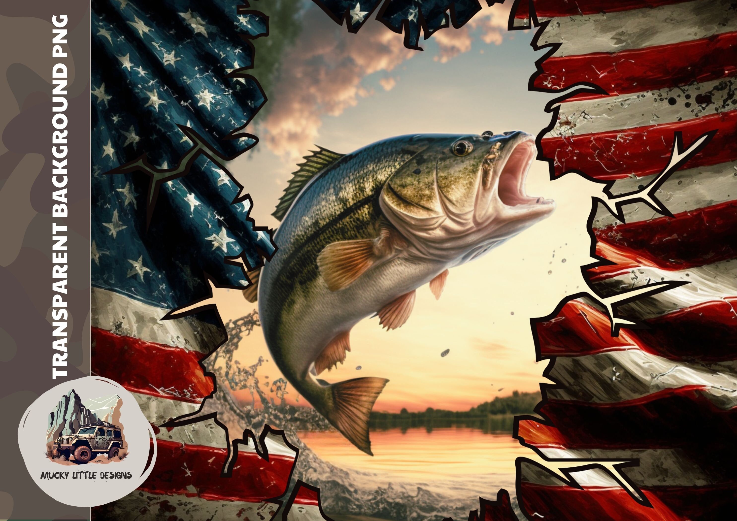 Fishing Bass Tumbler Wrap Bass Fishing Sublimation Fishing Etsy