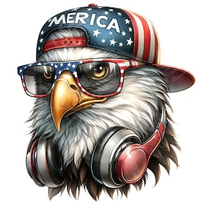 Adler 4. Juli Png | Adler 'merica Png | Jungen Unabhängigkeitstag Sublimation | Kinder 4 Juli Design | Jagd auf den Hund