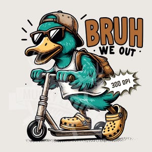 Bruh, we out png, jongens eend png, Summer Boy png 300 dpi transparante achtergrond afdrukbestand