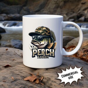 Perch Addict Png Funny Perch Fishing Sublimation Design Digital