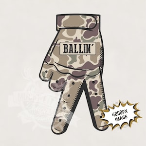 Camo Baseball Glove PNG: Ballin&#39; Design (Digital Download)