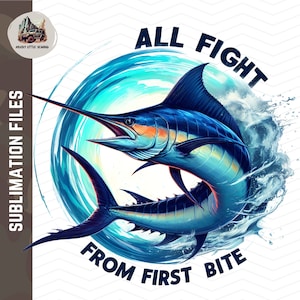 blue marlin sea fishing Sublimation png | Marlin Tumbler Wrap Sea Sublimation | All Fight png File Marling Digital Download shirt design