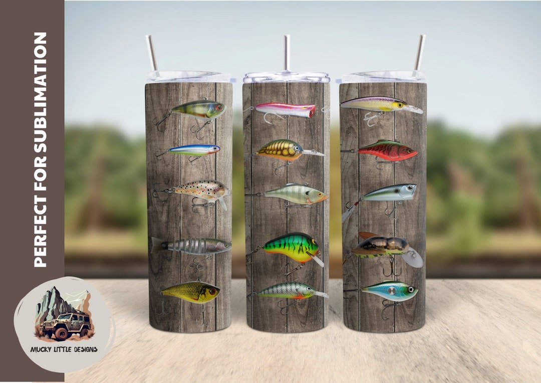 Fishing Tumbler Wrap Png Fishing Lure 20oz Skinny Sublimation Fishing