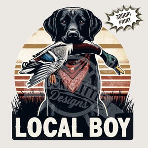 Meninos caçando png | Sublimação de caça ao pato, Cão de caça labrador preto com pato com design de bolso, arquivo de impressão de imagem de 300 dpi para sublimação