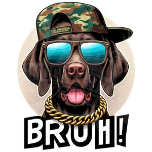 SGP png ¡BRUH! png / Divertida caza de patos png Sublimación / Diseño de caza de patos para niños / Perro con gorra al revés / Caza juvenil png / Puntero alemán