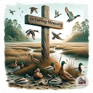 Memorial de caça ao pato png | Caça no Céu PNG | Sublimação de Caçador de Pato PNG | Lembrança respeitosa Arquivo Download