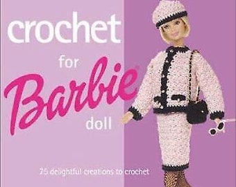 Vintage Crochet Pattern Book PDF Barbie 12 inch Fashion Doll Clothes 75 Outfits Beach Bikini Sweater Coats Afghan Wedding Dress Ken Sindy