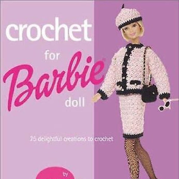 Vintage crochet patrón libro PDF Barbie 12 pulgadas moda muñeca ropa 75 trajes playa bikini suéter abrigos vestido de novia afgano Ken Sindy