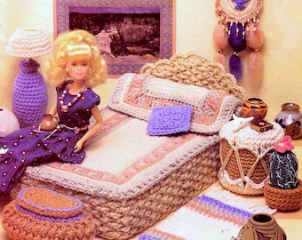 Vintage Crochet Pattern PDF  Fashion Doll Home Decor Desert Bedroom  Barbie Sindy  Dolls House Furniture