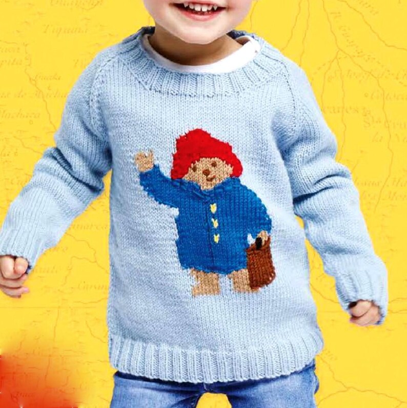 CLOSING SALE Vintage Knitting Pattern PDF Paddington Bear Jumper