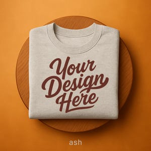 Gildan Ash 18000 Sweatshirt Mockup Trendy Crewneck Sweater Mockup Folded Sweatshirt Mockup Pullover Mockup Unisex Heavy Blend Sweater