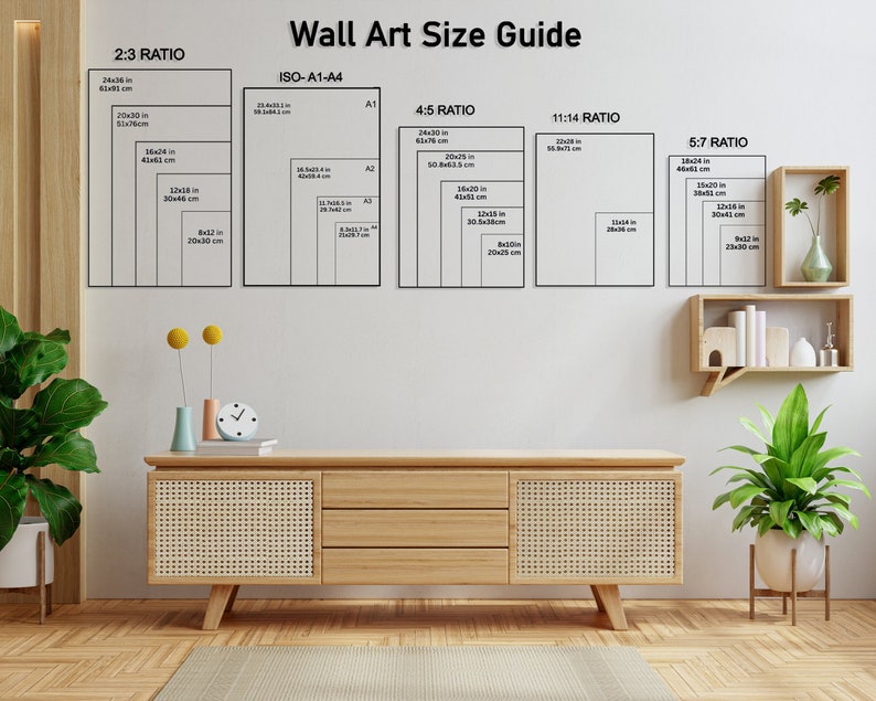 Wall Art Size Guide Poster Size Chart Frame Sizing Mockup Etsy Australia
