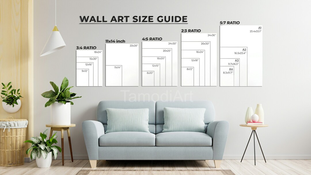 Wall Art Size Guide Poster Size Chart Frame Sizing Mockup - Etsy