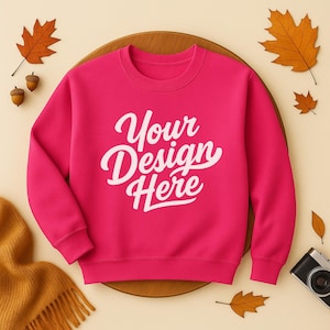 Gildan Heliconia 18000 Sweatshirt Mockup Crewneck Sweater Mockup Flat Lay POD Sweatshirt Oversized Sweatshirt Mockup True Color Mockup