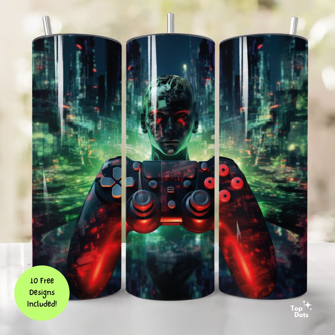 Gaming Tumbler Wrap, 20 Oz Gamer Controller Decal PNG for Sublimation ...