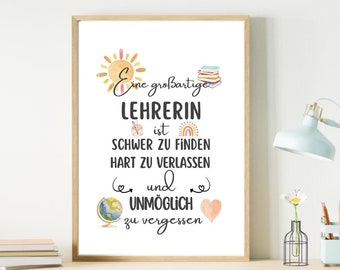Teacher farewell gift | Elementary school thank you notes | Farewell gift for school | Teacher poster | Digital file | DIY gift
