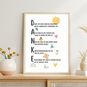 Abschiedsgeschenk für Erzieherin | Kita Dankesagen | Abschiedsgeschenk Kindergarten | Poster Erzieherin | digitale Datei | DIY Geschenk