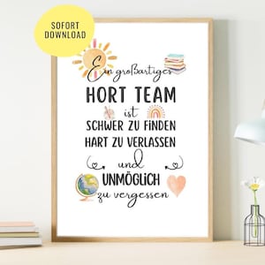 Cadeau d'adieu pour l'équipe Hort | Hort merci notes | Cadeau de soins à l’heure du déjeuner | Trésor d’affiches | fichier numérique | Cadeau de bricolage
