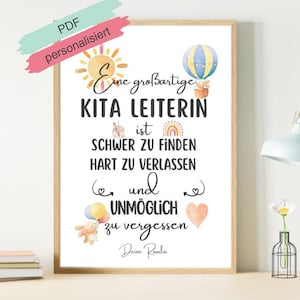 Regalo de despedida del director de la guardería | Guardería gracias | Regalo de despedida del jardín de infantes | Director de guardería cartel | archivo digital | regalo de bricolaje
