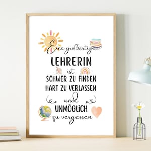 Regalo de despedida para el profesor | Notas de agradecimiento para la escuela primaria | Regalo de despedida para el colegio | Póster para el profesor | Archivo digital | Regalo DIY