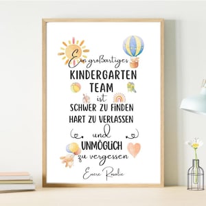 Équipe de maternelle cadeau d'adieu | Garderie Merci | Professeur de cadeau d’adieu | Éducateur d’affiches | fichier numérique | Cadeau de bricolage