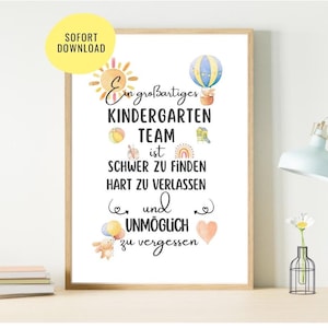 Cadeau d'adieu pour l'équipe de maternelle | Merci à la garderie | Cadeau d'adieu pour un enseignant | Affiche Éducateur | fichier numérique | Cadeau DIY