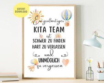 Farewell gift for daycare team | Daycare Thank You | Farewell gift kindergarten | Poster Educator | digital file | DIY gift