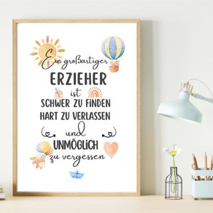 Cadeau d’adieu de l’éducateur | Garderie Merci | Cadeau d'adieu à la maternelle | Éducateur d’affiches | fichier numérique | Cadeau de bricolage