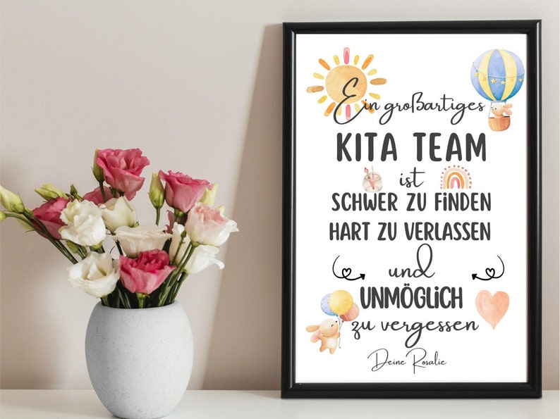 Personalized Kindergarten Teacher Gift | Kindergarten Farewell Thank You Gift | Personalized Daycare Farewell Gift | Kindergarten Teacher Poster | Digital File image 6