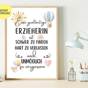 Cadeau d’adieu de l’éducateur | Garderie Merci | Cadeau d'adieu à la maternelle | Éducateur d’affiches | fichier numérique | Cadeau de bricolage