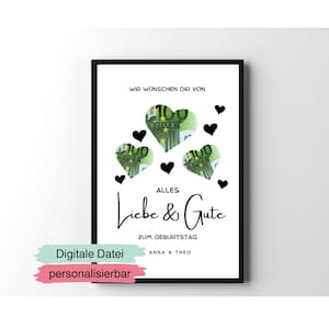 Geldgeschenk zum Geburtstag | von Herzen Geschenk | Geburtstagsgeschenk | persönliches Geschenk | Geld verschenken |  digitale Datei | DIY