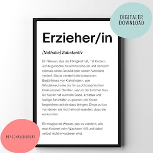 Farewell gift for educators | Definition of educator | Farewell gift for kindergarten | Poster for educators | Customizable