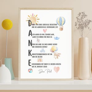 Cadeau d'adieu pour l'éducateur | Garderie Merci | Cadeau d'adieu à la maternelle | Affiche éducateur personnalisée avec nom