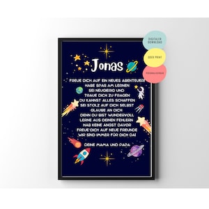 Geschenk zur Einschulung personalisierter | Schulanfang | Schulkind Kinderzimmer  | Motivation Mutmacher Poster | Druck | digital DIY